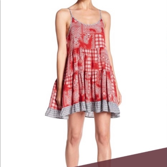 SOLD Red Boho Dress - Picture 2 of 5